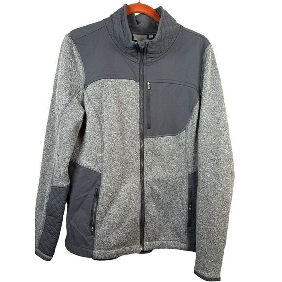 ATHLETA Truckee Jacket Heather Gray Women's XL Track Coat Full Zip Quilted - Picture 2 of 9